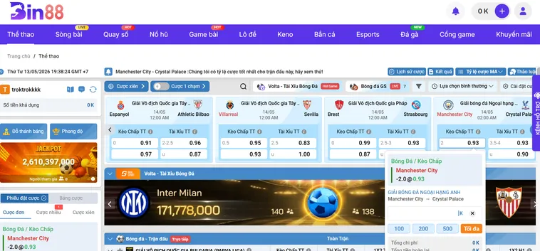 Trải Nghiệm Cá Cược Chuyên Nghiệp Tại Sảnh Thể Thao K-Sports Tại Bin88