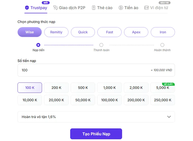 Nạp tiền qua thẻ cào Bin88 Giải Pháp Giao Dịch Siêu Tốc Và Đa Dạng Phương Thức Thanh Toán