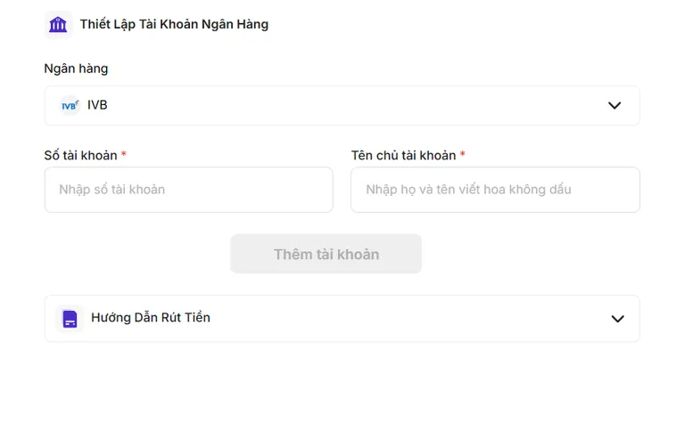 Hướng dẫn rút tiền về tài khoản ngân hàng tại cổng game Bin88.
