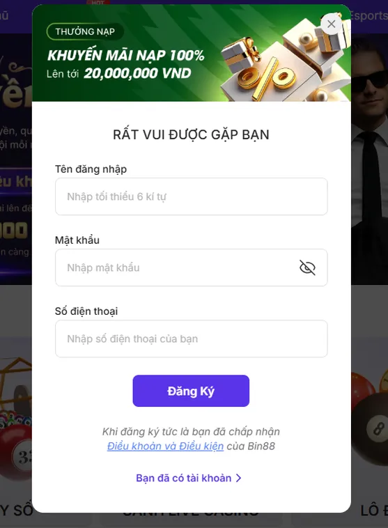 Đăng ký Bin88 Quy Trình Khởi Tạo Tài Khoản Cá Cược Chuyên Nghiệp Và An Toàn